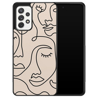 Leuke Telefoonhoesjes Samsung Galaxy A52 hoesje - Abstract gezicht lijnen