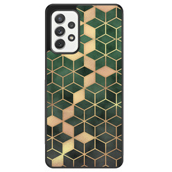 Leuke Telefoonhoesjes Samsung Galaxy A52 hoesje - Green cubes