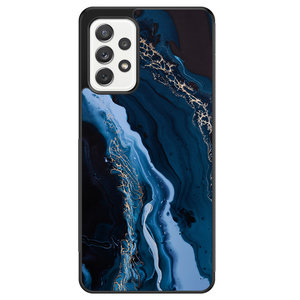 Leuke Telefoonhoesjes Samsung Galaxy A52 hoesje - Marmer kobaltblauw