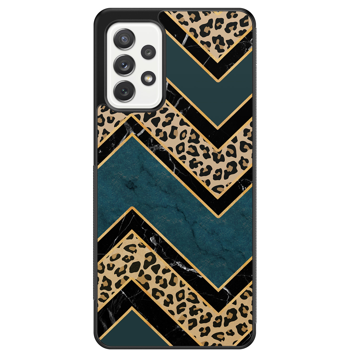 Leuke Telefoonhoesjes Samsung Galaxy A52 hoesje - Luipaard zigzag