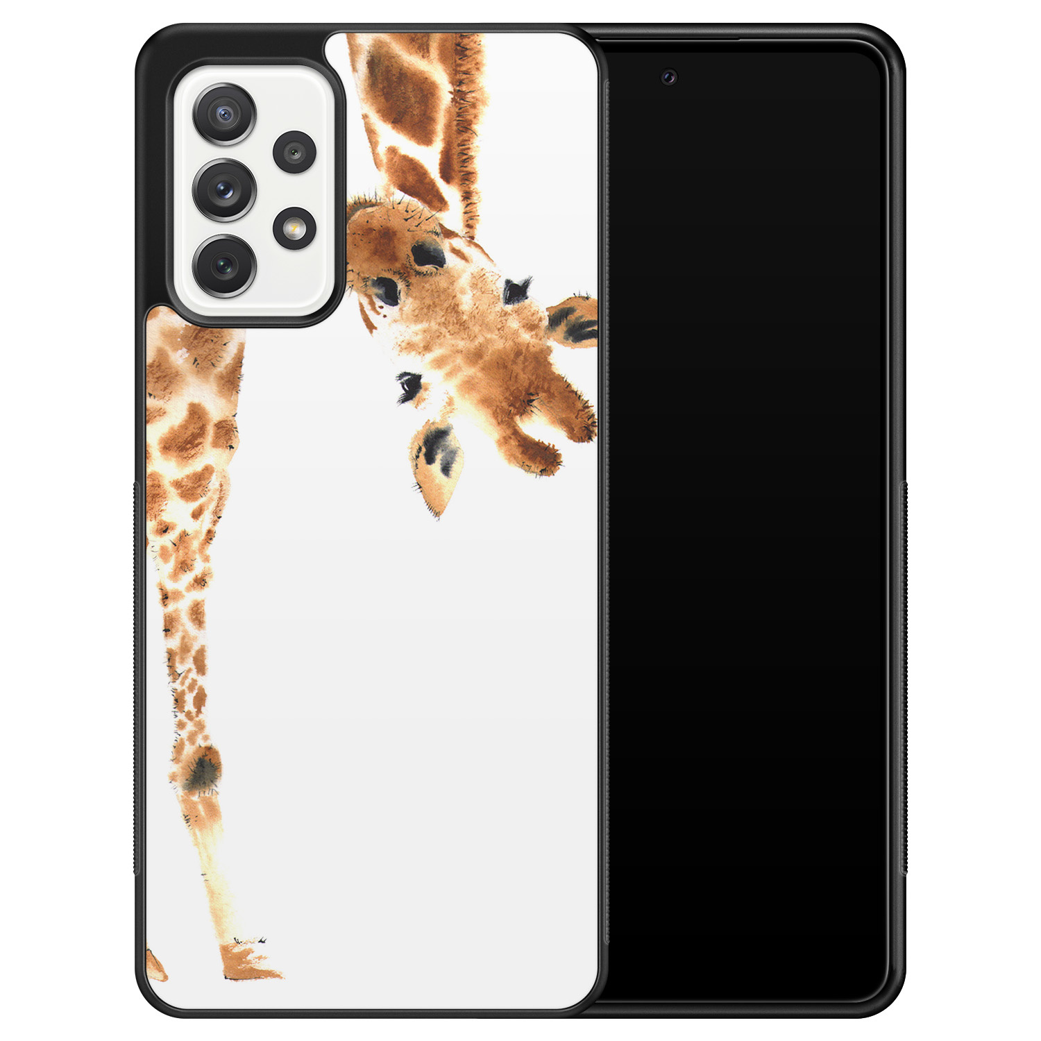 Leuke Telefoonhoesjes Samsung Galaxy A52 hoesje - Giraffe peekaboo