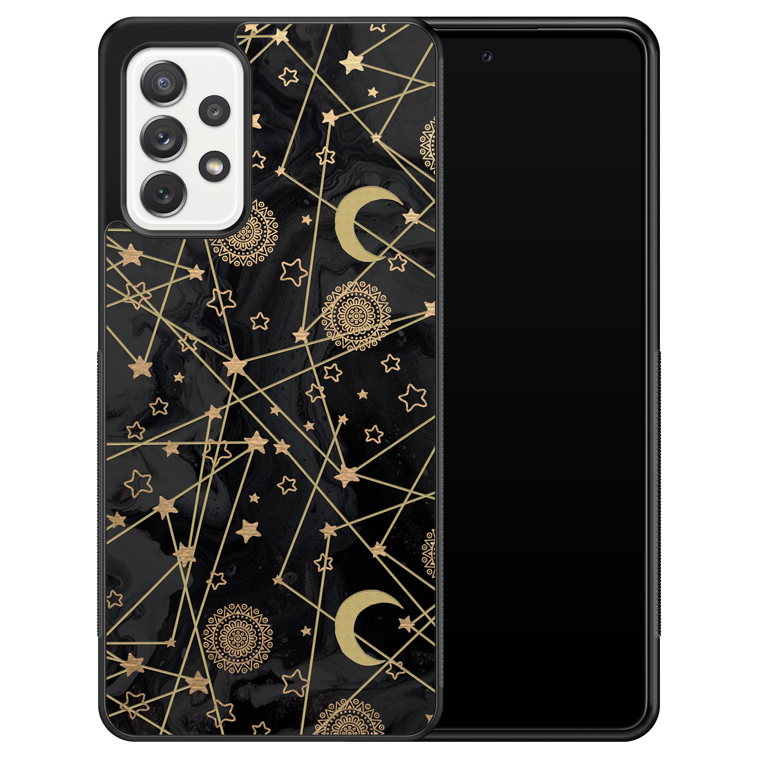 Leuke Telefoonhoesjes Samsung Galaxy A52 hoesje - Sun, moon, stars