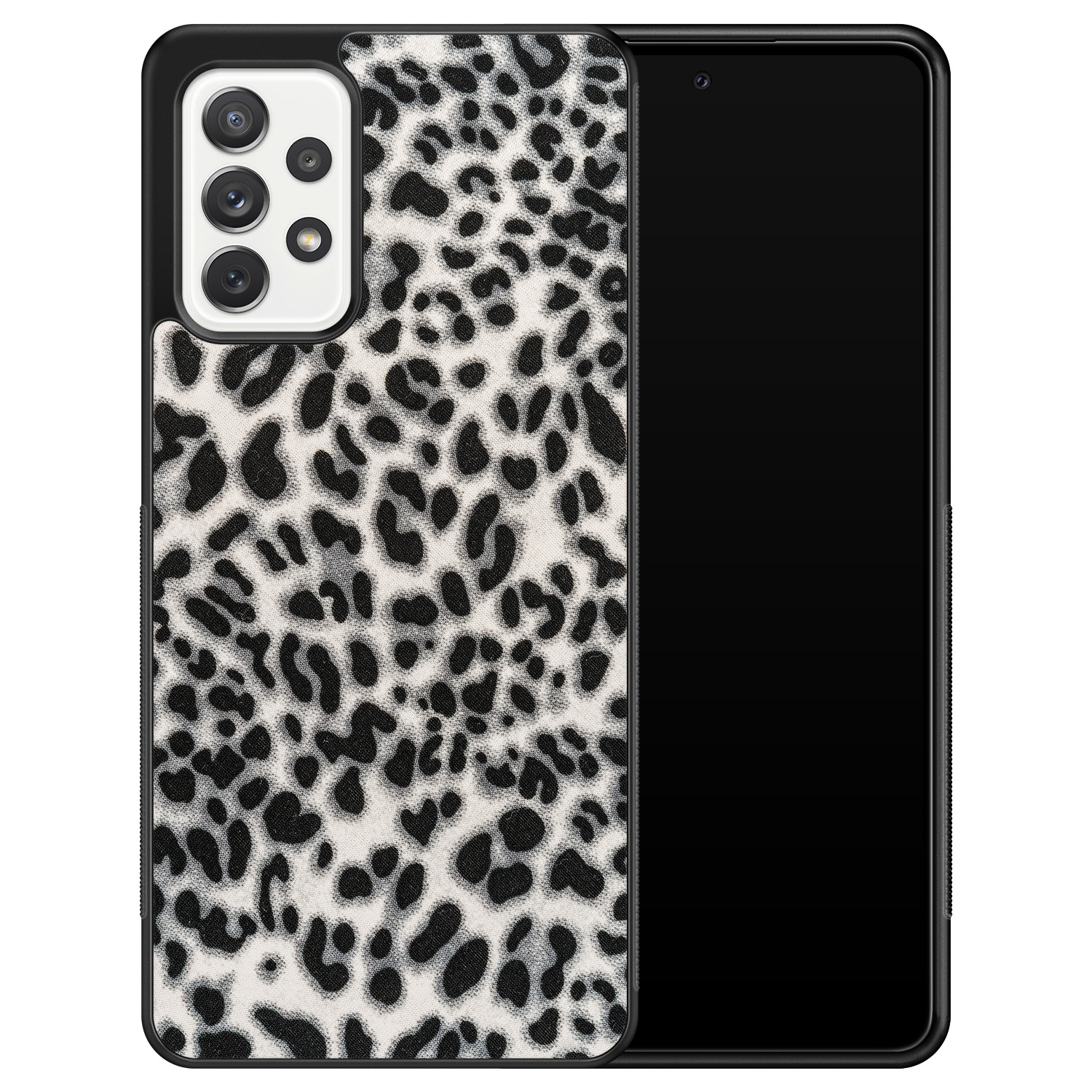 Leuke Telefoonhoesjes Samsung Galaxy A52 hoesje - Luipaard grijs