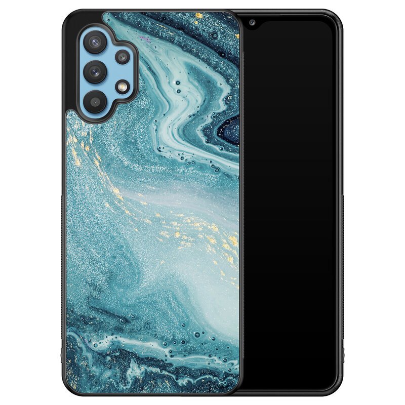 Leuke Telefoonhoesjes Samsung Galaxy A32 5G hoesje - Marmer blauw