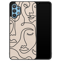 Leuke Telefoonhoesjes Samsung Galaxy A32 5G hoesje - Abstract gezicht lijnen