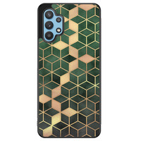 Leuke Telefoonhoesjes Samsung Galaxy A32 5G hoesje - Green cubes