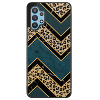 Leuke Telefoonhoesjes Samsung Galaxy A32 5G hoesje - Luipaard zigzag