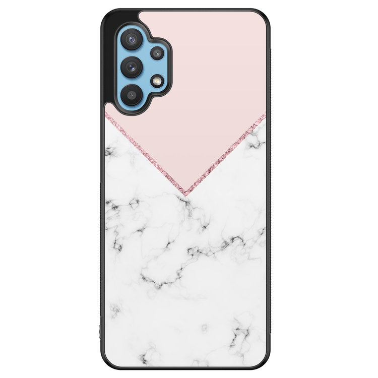 Leuke Telefoonhoesjes Samsung Galaxy A32 5G hoesje - Marmer roze grijs