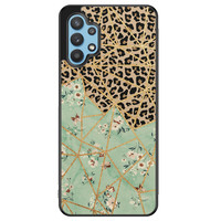 Leuke Telefoonhoesjes Samsung Galaxy A32 5G hoesje - Luipaard flower print