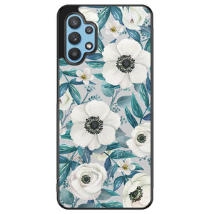 Leuke Telefoonhoesjes Samsung Galaxy A32 5G hoesje - Witte bloemen