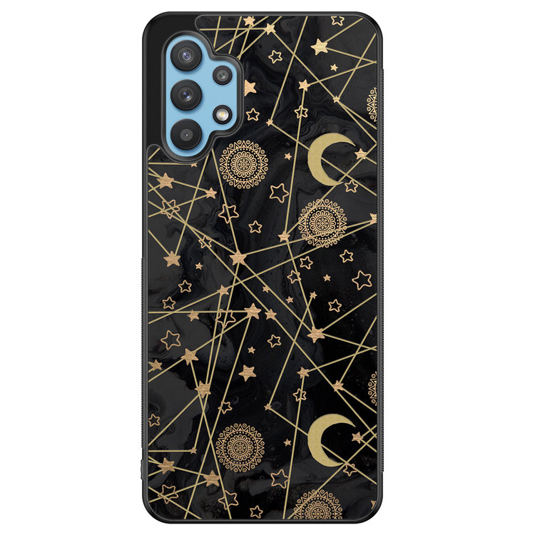 Leuke Telefoonhoesjes Samsung Galaxy A32 5G hoesje - Sun, moon, stars