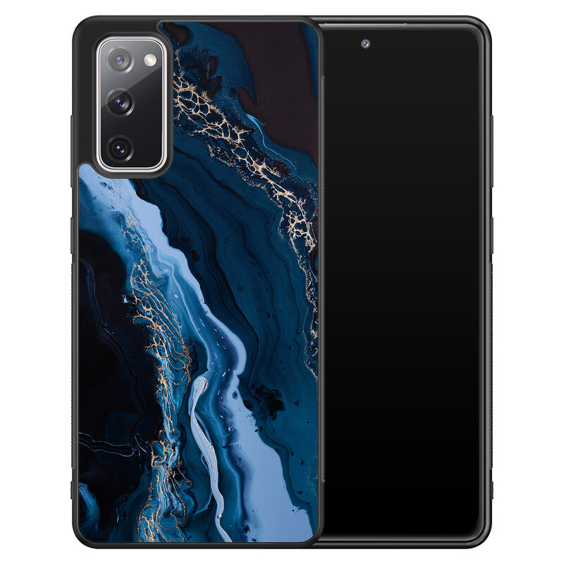 Leuke Telefoonhoesjes Samsung Galaxy S20 FE hoesje - Marmer kobaltblauw