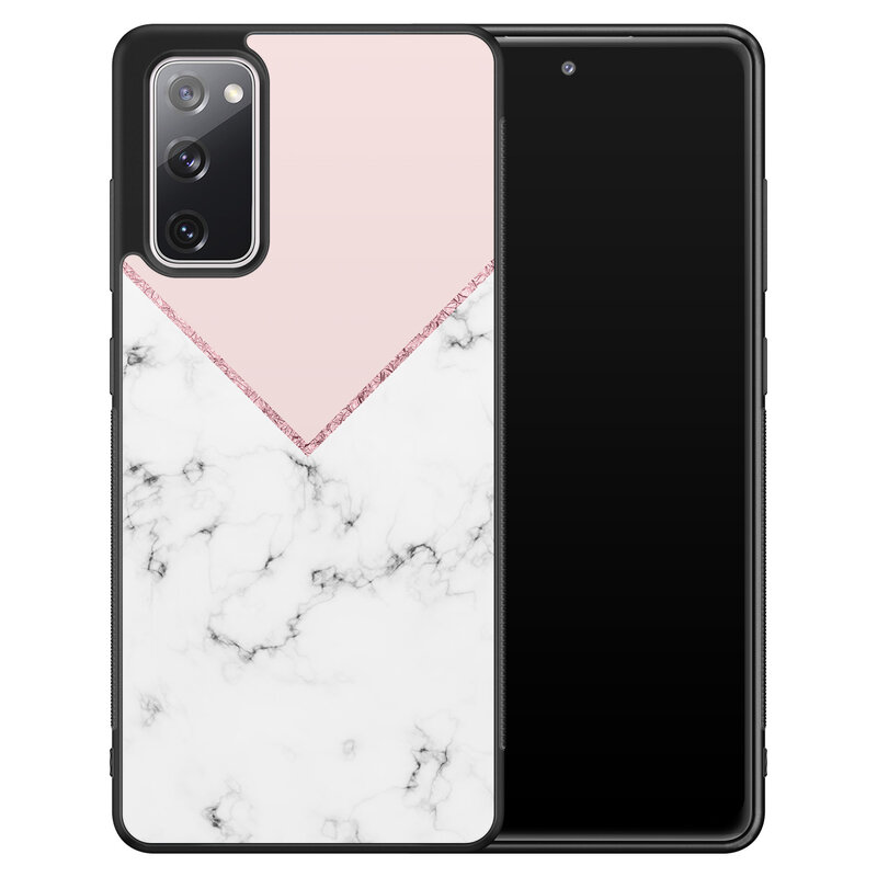 Leuke Telefoonhoesjes Samsung Galaxy S20 FE hoesje - Marmer roze grijs