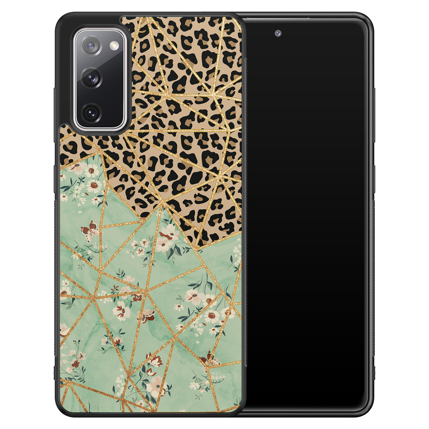 Leuke Telefoonhoesjes Samsung Galaxy S20 FE hoesje - Luipaard flower print