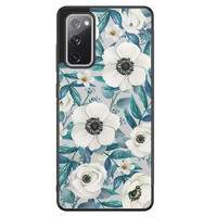 Leuke Telefoonhoesjes Samsung Galaxy S20 FE hoesje - Witte bloemen