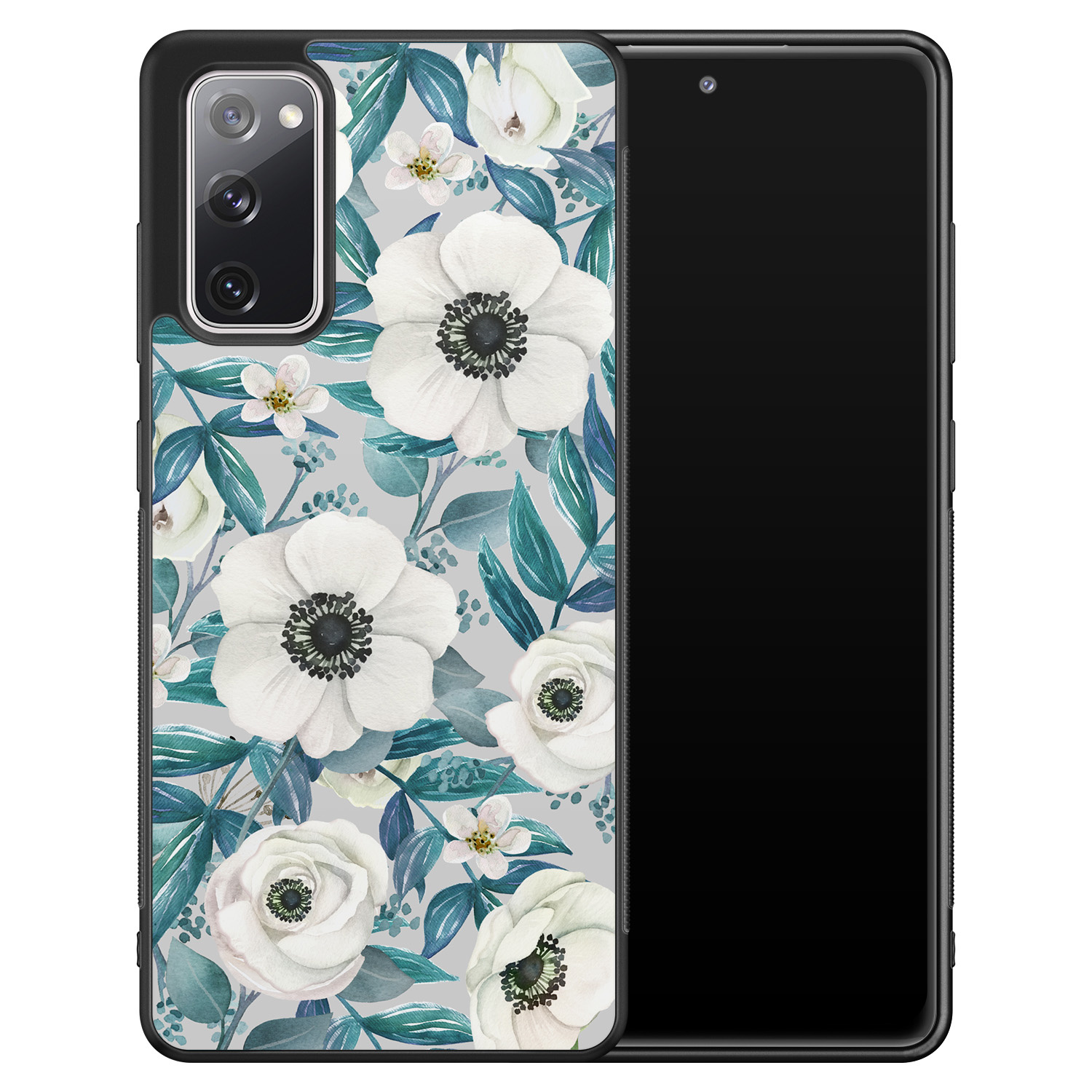 Leuke Telefoonhoesjes Samsung Galaxy S20 FE hoesje - Witte bloemen