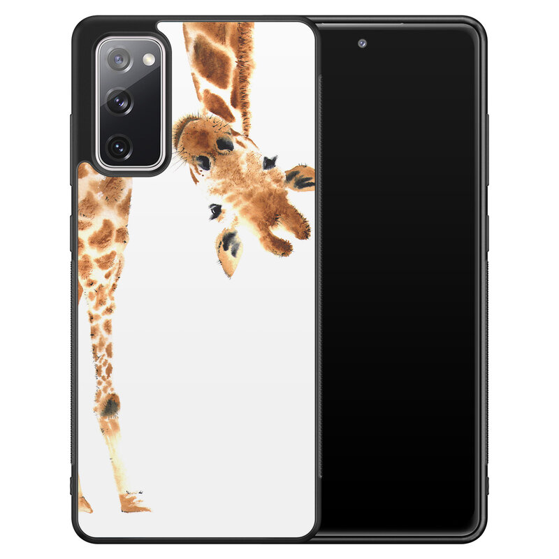 Leuke Telefoonhoesjes Samsung Galaxy S20 FE hoesje - Giraffe peekaboo