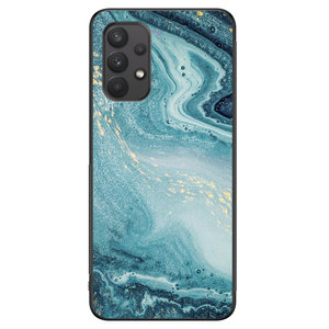 Leuke Telefoonhoesjes Samsung Galaxy A32 4G hoesje - Marmer blauw