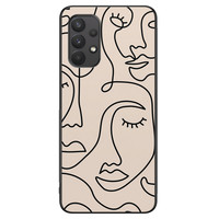 Leuke Telefoonhoesjes Samsung Galaxy A32 4G hoesje - Abstract gezicht lijnen