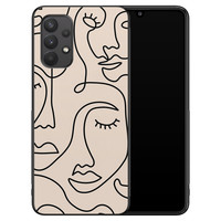 Leuke Telefoonhoesjes Samsung Galaxy A32 4G hoesje - Abstract gezicht lijnen