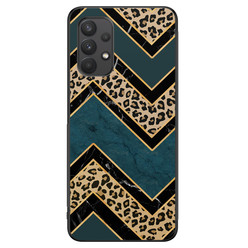 Leuke Telefoonhoesjes Samsung Galaxy A32 4G hoesje - Luipaard zigzag