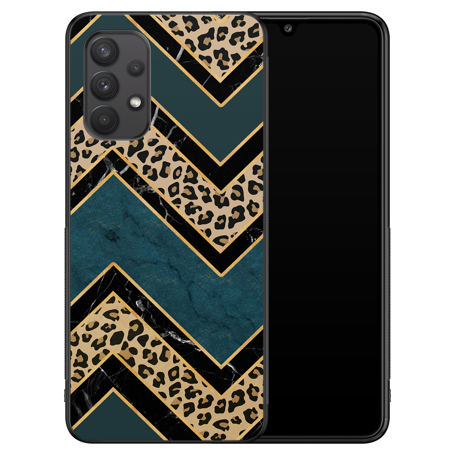 Leuke Telefoonhoesjes Samsung Galaxy A32 4G hoesje - Luipaard zigzag