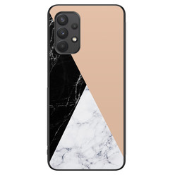 Leuke Telefoonhoesjes Samsung Galaxy A32 4G hoesje - Marmer zwart bruin