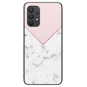 Leuke Telefoonhoesjes Samsung Galaxy A32 4G hoesje - Marmer roze grijs