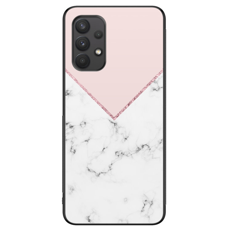 Leuke Telefoonhoesjes Samsung Galaxy A32 4G hoesje - Marmer roze grijs