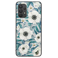 Leuke Telefoonhoesjes Samsung Galaxy A32 4G hoesje - Witte bloemen