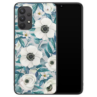 Leuke Telefoonhoesjes Samsung Galaxy A32 4G hoesje - Witte bloemen