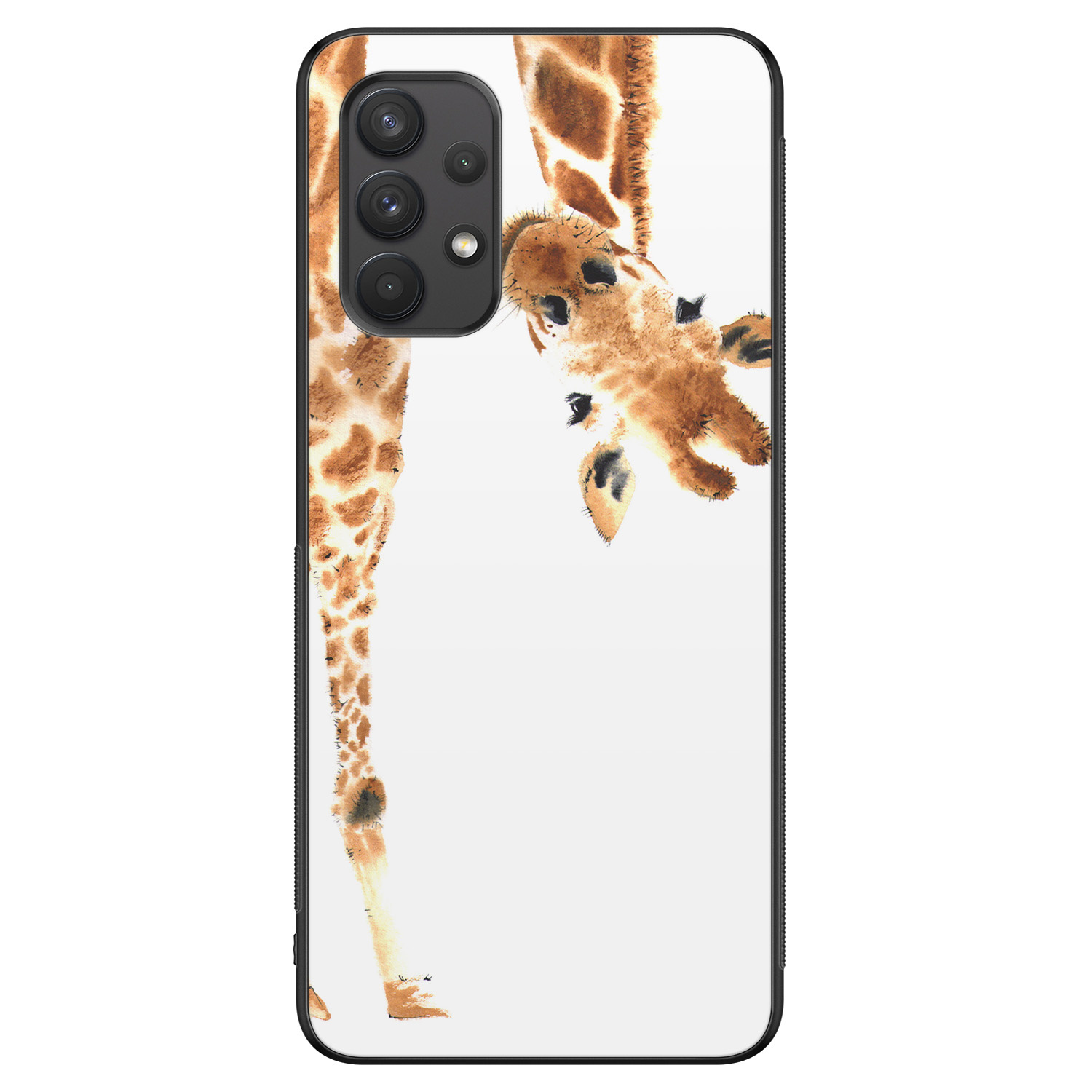 Leuke Telefoonhoesjes Samsung Galaxy A32 4G hoesje - Giraffe peekaboo