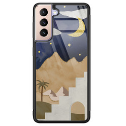 Leuke Telefoonhoesjes Samsung Galaxy S21 glazen hardcase - Desert night
