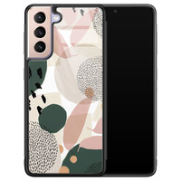 Leuke Telefoonhoesjes Samsung Galaxy S21 glazen hardcase - Abstract print