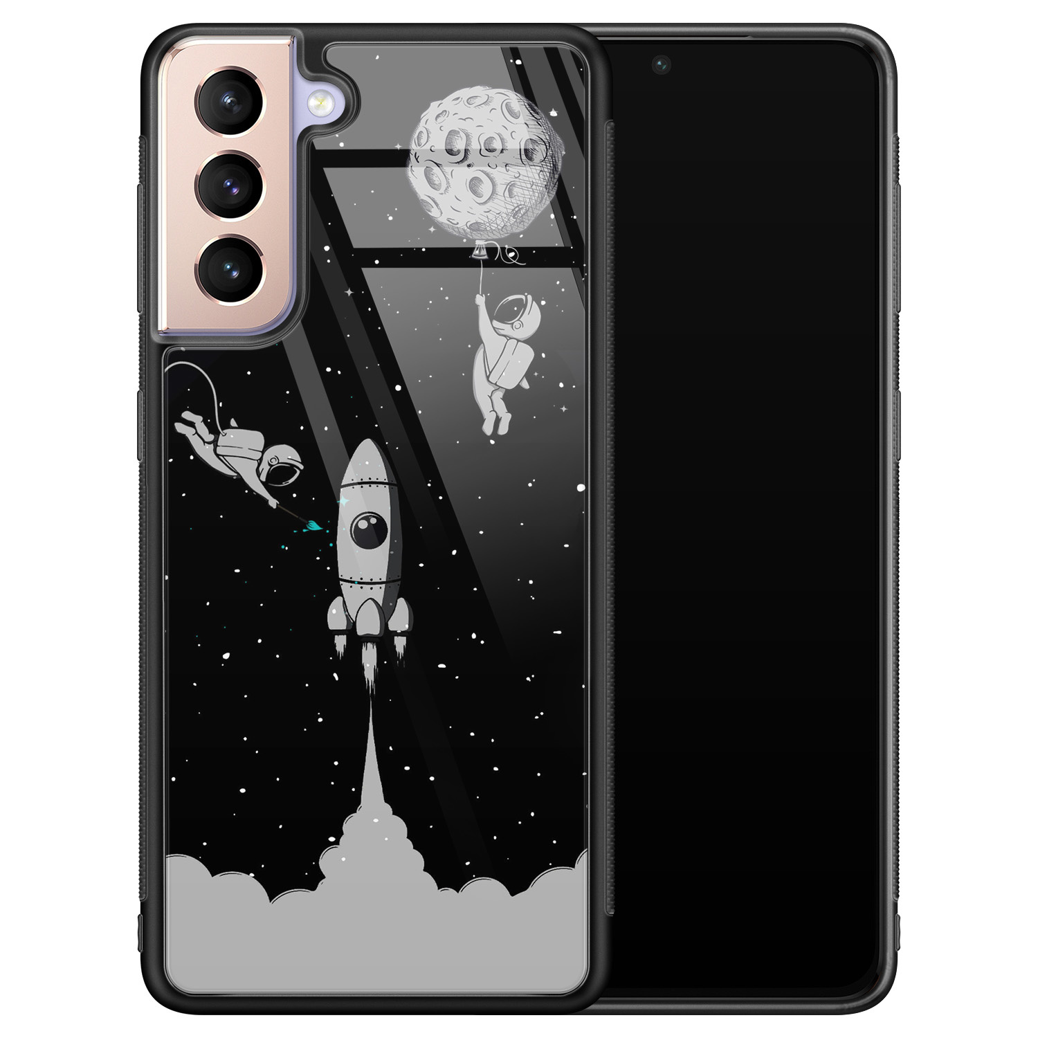 Leuke Telefoonhoesjes Samsung Galaxy S21 glazen hardcase - Space shuttle