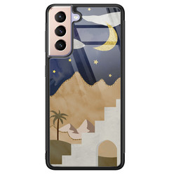 Leuke Telefoonhoesjes Samsung Galaxy S21 Plus glazen hardcase - Desert night