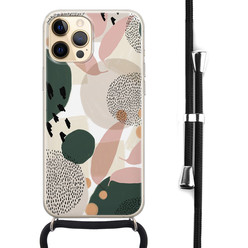 Leuke Telefoonhoesjes iPhone 12 (Pro) hoesje met koord - Abstract print