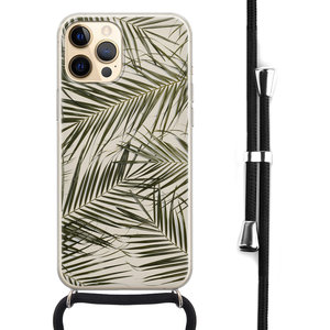 Leuke Telefoonhoesjes iPhone 12 (Pro) hoesje met koord - Leave me alone
