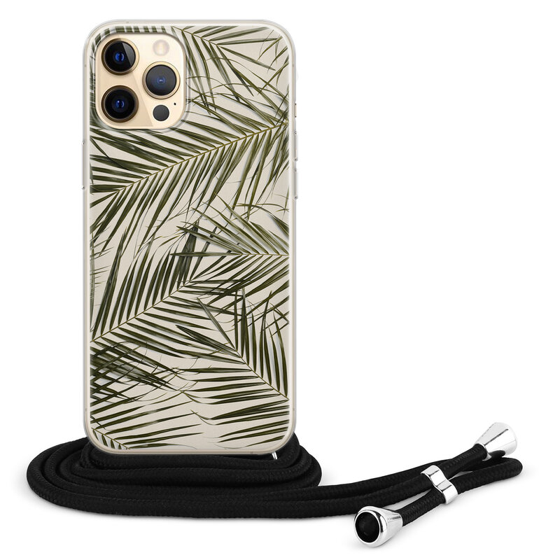 Leuke Telefoonhoesjes iPhone 12 (Pro) hoesje met koord - Leave me alone