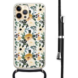 Leuke Telefoonhoesjes iPhone 12 (Pro) hoesje met koord - Lovely flower