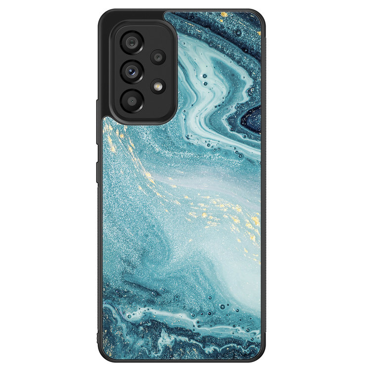 Leuke Telefoonhoesjes Samsung Galaxy A53 hoesje - Marmer blauw
