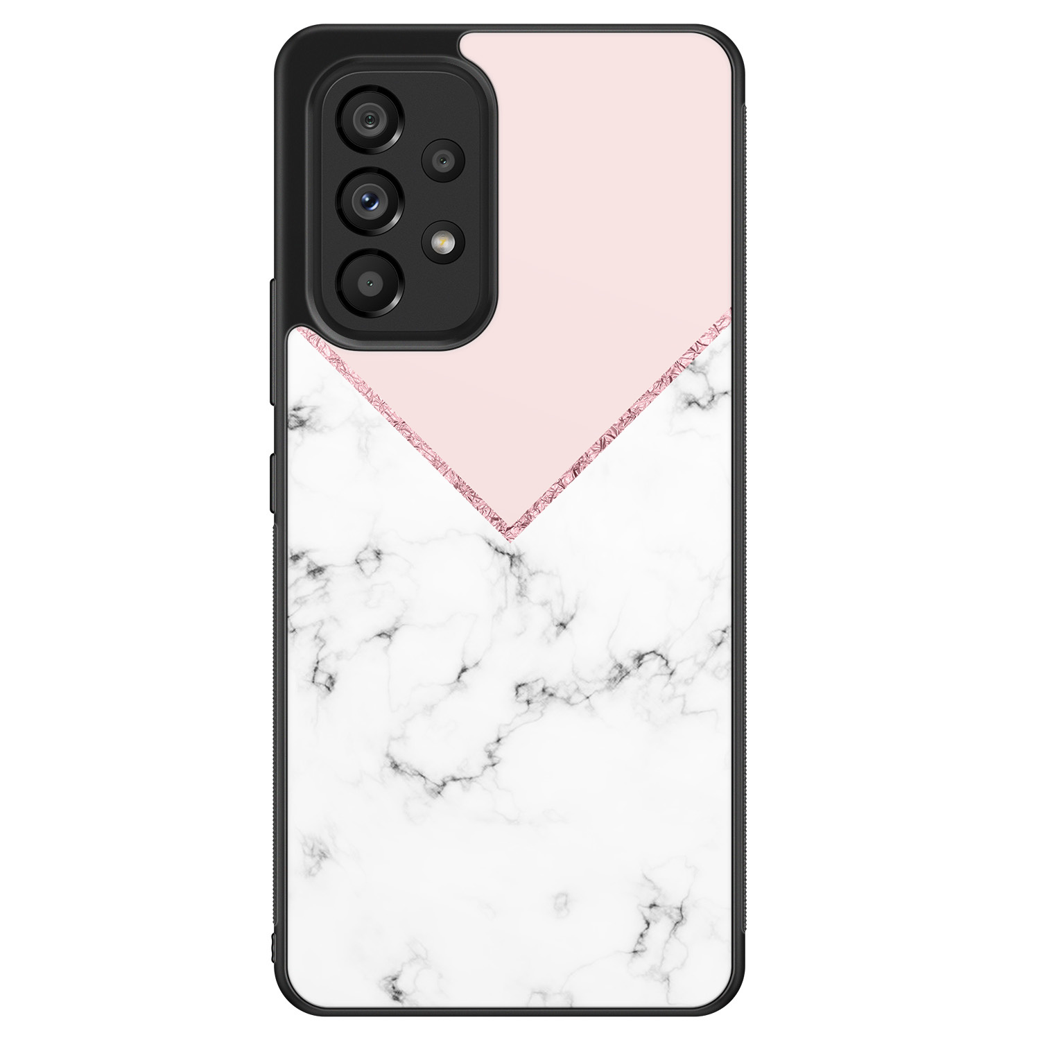 Leuke Telefoonhoesjes Samsung Galaxy A53 hoesje - Marmer roze grijs