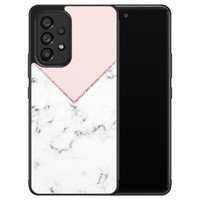 Leuke Telefoonhoesjes Samsung Galaxy A53 hoesje - Marmer roze grijs