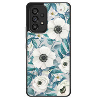 Leuke Telefoonhoesjes Samsung Galaxy A53 hoesje - Witte bloemen