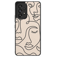 Leuke Telefoonhoesjes Samsung Galaxy A53 hoesje - Abstract gezicht lijnen