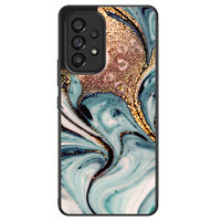 Leuke Telefoonhoesjes Samsung Galaxy A33 hoesje - Marmer blauw goud