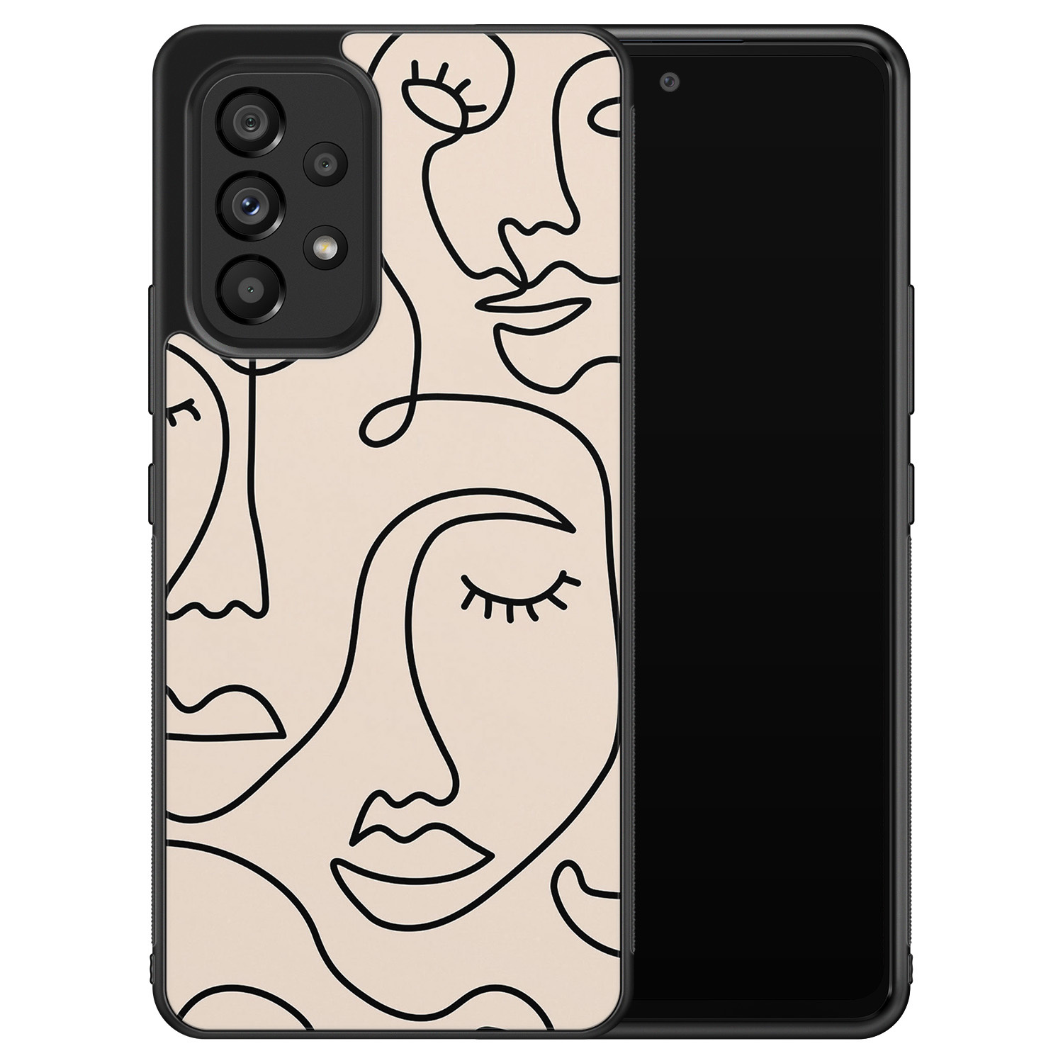 Leuke Telefoonhoesjes Samsung Galaxy A33 hoesje - Abstract gezicht lijnen