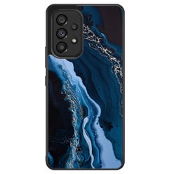 Leuke Telefoonhoesjes Samsung Galaxy A33 hoesje - Marmer kobaltblauw