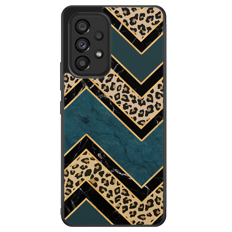 Leuke Telefoonhoesjes Samsung Galaxy A33 hoesje - Luipaard zigzag