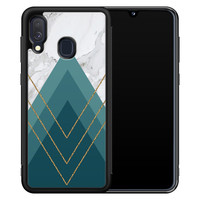 Leuke Telefoonhoesjes Samsung Galaxy A40 hoesje - Geometrisch blauw